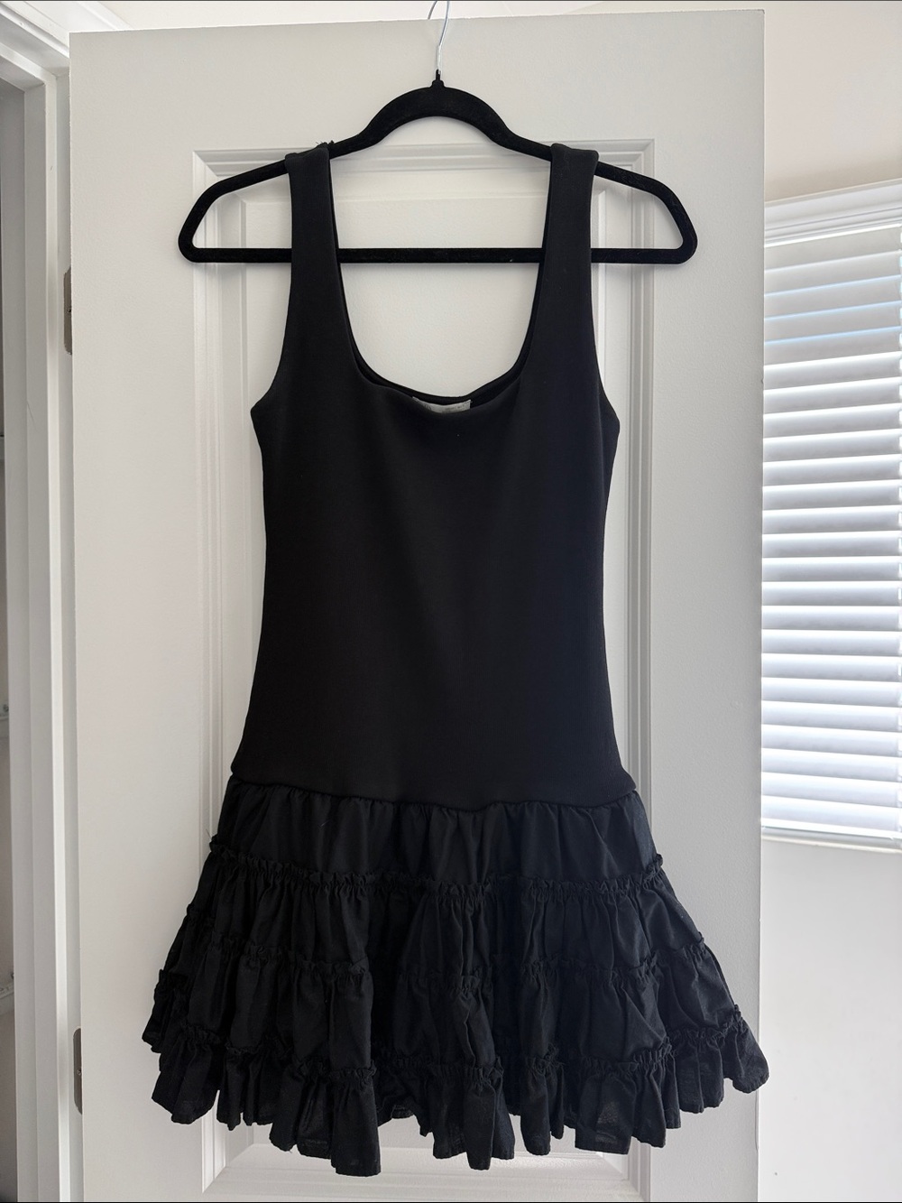Women’s Black Ruffle Hem Tank Dress ZARA